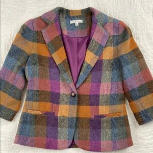 CAbi Colorful Checkered Blazer